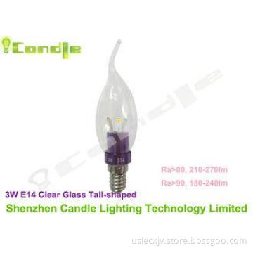 3Watt Dimmable High Lumen Led Bulb E14 / E26 /  E27 / E12 /